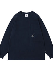 Men's Round Neck Long Sleeve T-Shirt Black / S