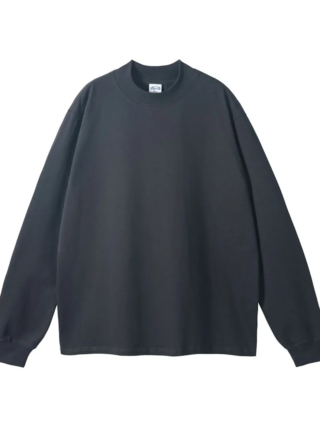 Men's Round Neck Long Sleeve T-Shirt Dark Gray / S