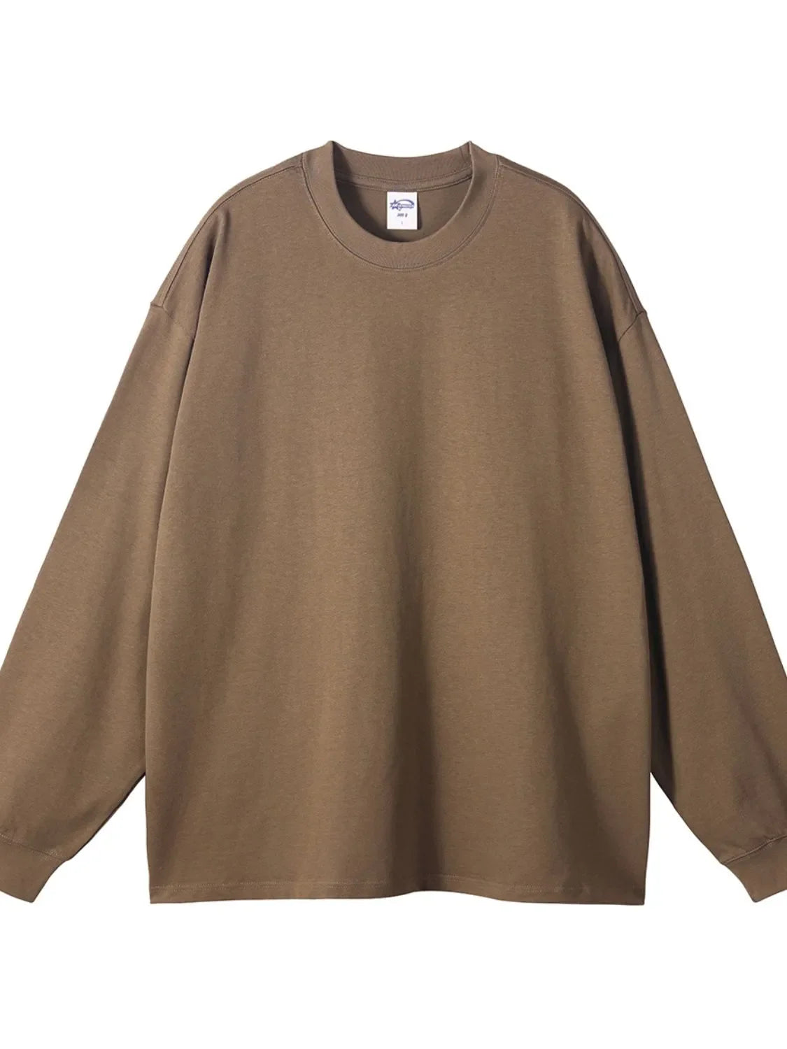 Men's Round Neck Long Sleeve T-Shirt Taupe / S