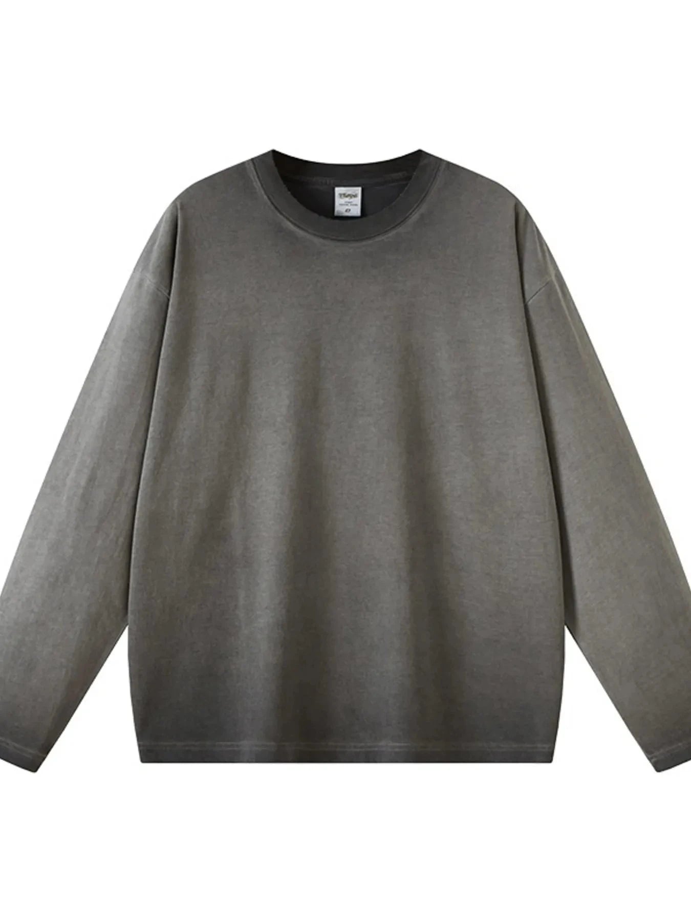 Men's Round Neck Long Sleeve T-Shirt Wasteland Gray / S