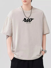 Men's Round Neck Short Sleeve T-Shirt Apricot / S