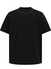 Men's Round Neck Short Sleeve T-Shirt Black / S