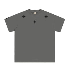 Men's Round Neck Short Sleeve T-Shirt Dark Gray / M