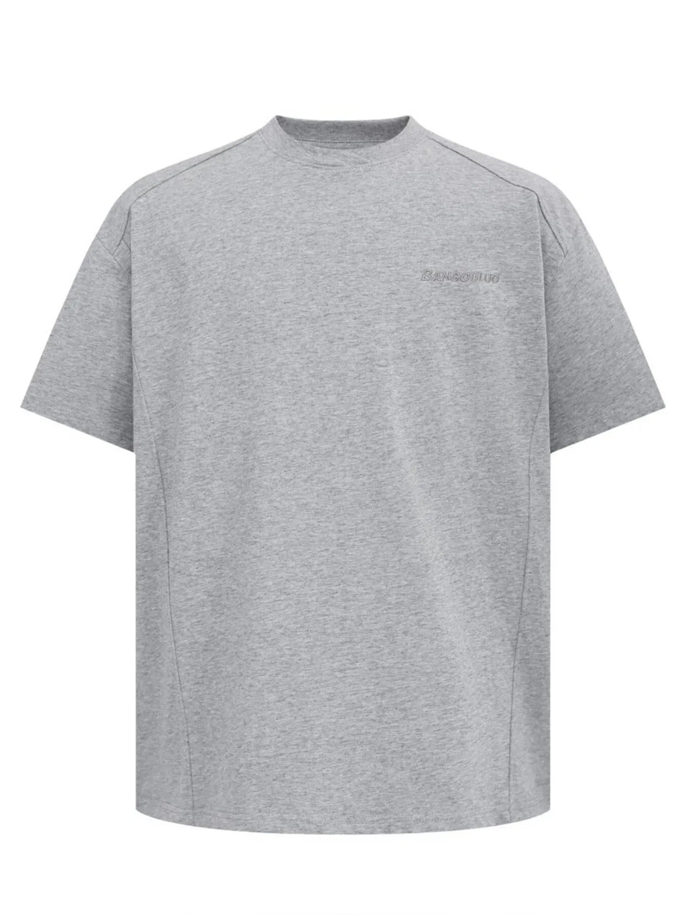 Men's Round Neck Short Sleeve T-Shirt Floral Gray / S