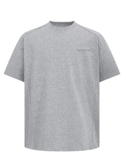 Men's Round Neck Short Sleeve T-Shirt Floral Gray / S