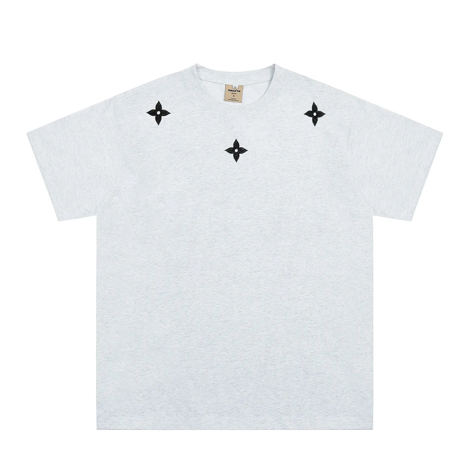 Men's Round Neck Short Sleeve T-Shirt Melange Gray / M