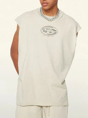 Men's Round Neck Tank Gray Apricot / S