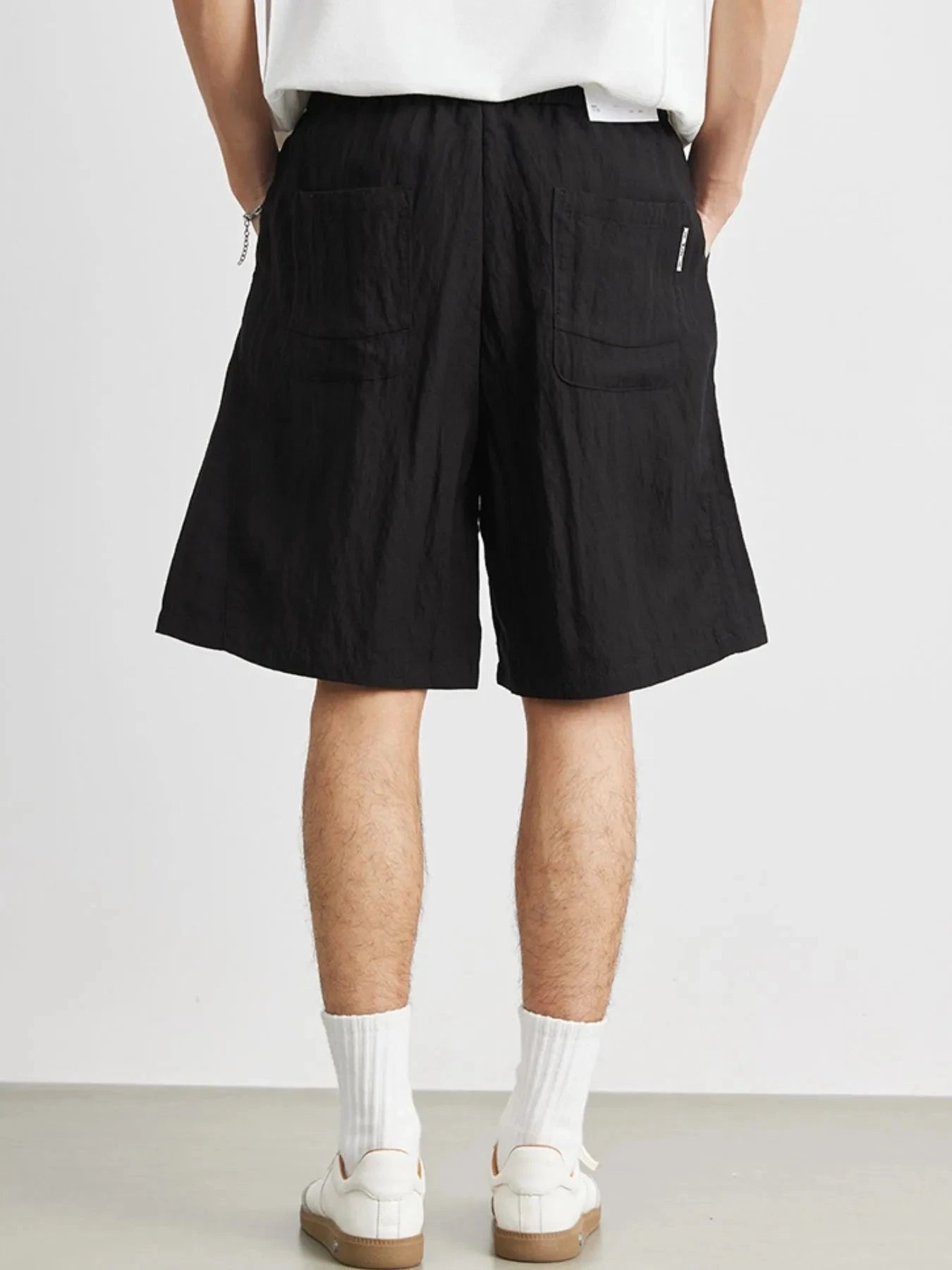 Men's Ruched Shorts with Pockets