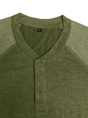 Men's Short Sleeve Henley Button Top