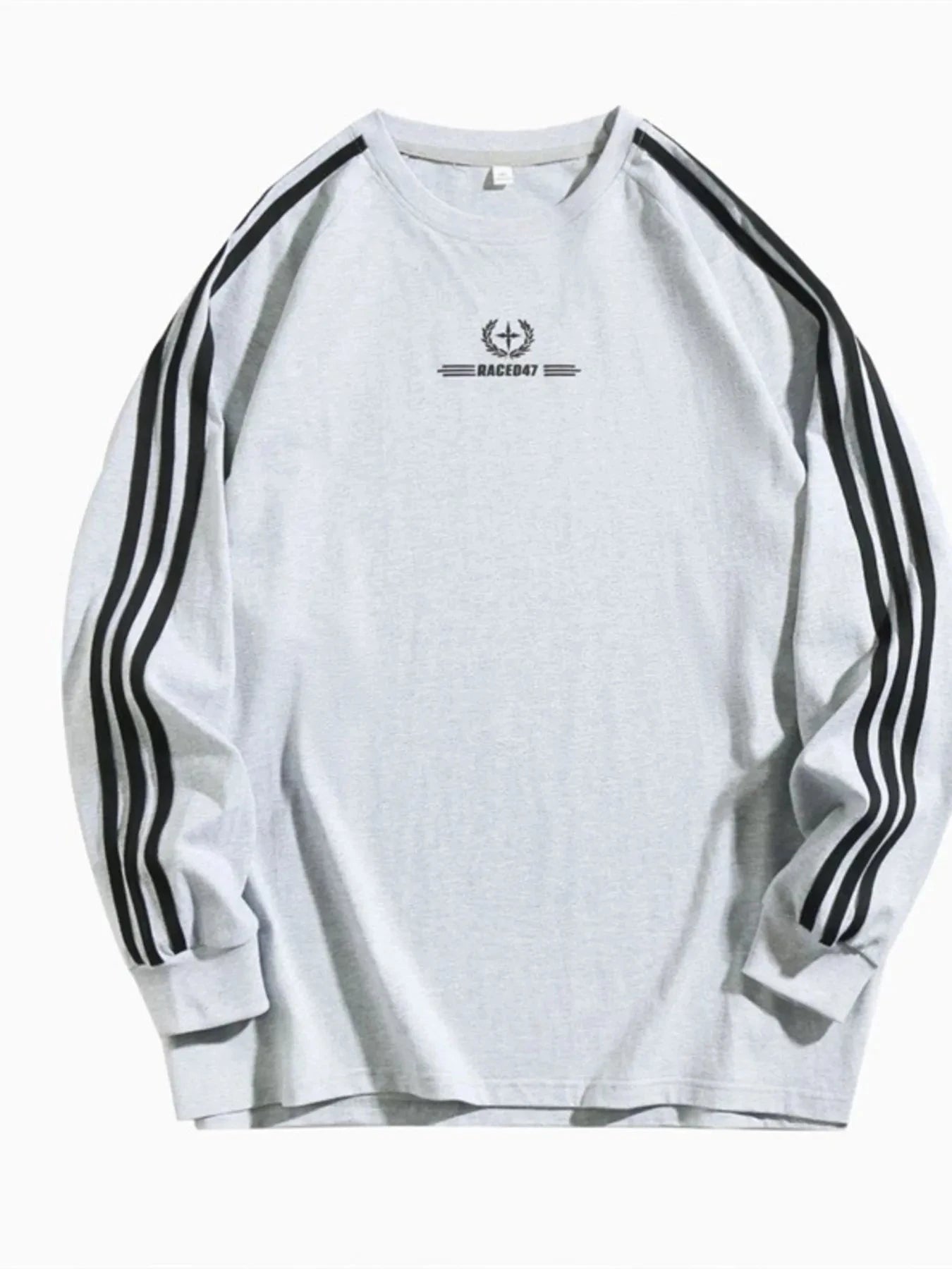 Men's Side Striped Long Sleeve Sweatshirt White / M