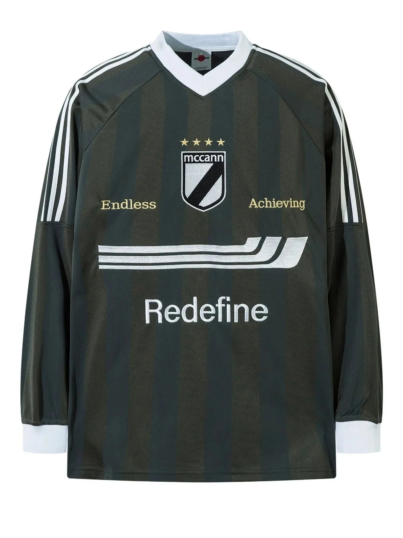 Men's Side Striped Long Sleeve T-Shirt Grey / M