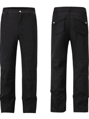 Men's Slim Straight Pants with Ruched Detail