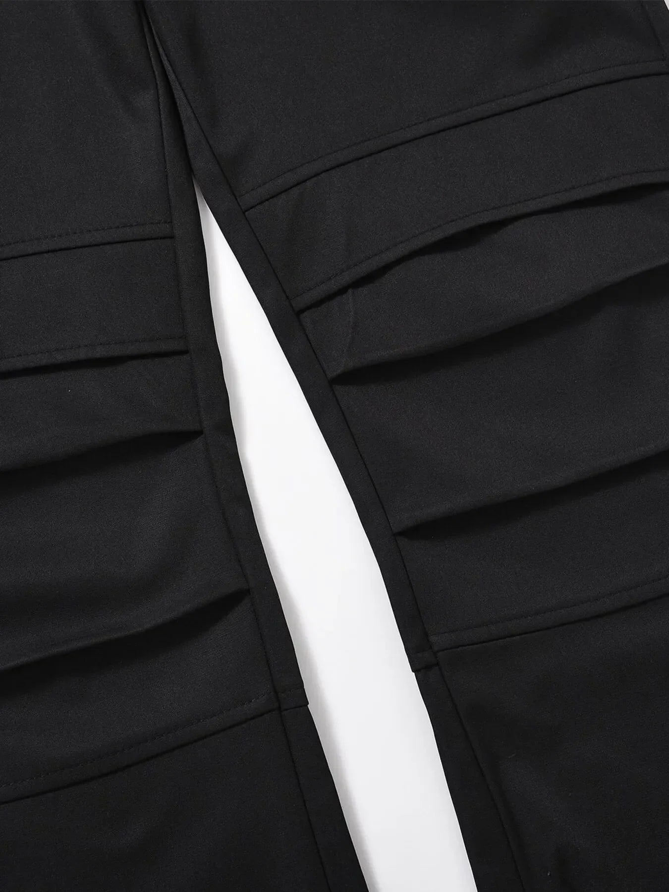 Men's Slim Straight Pants with Ruched Detail