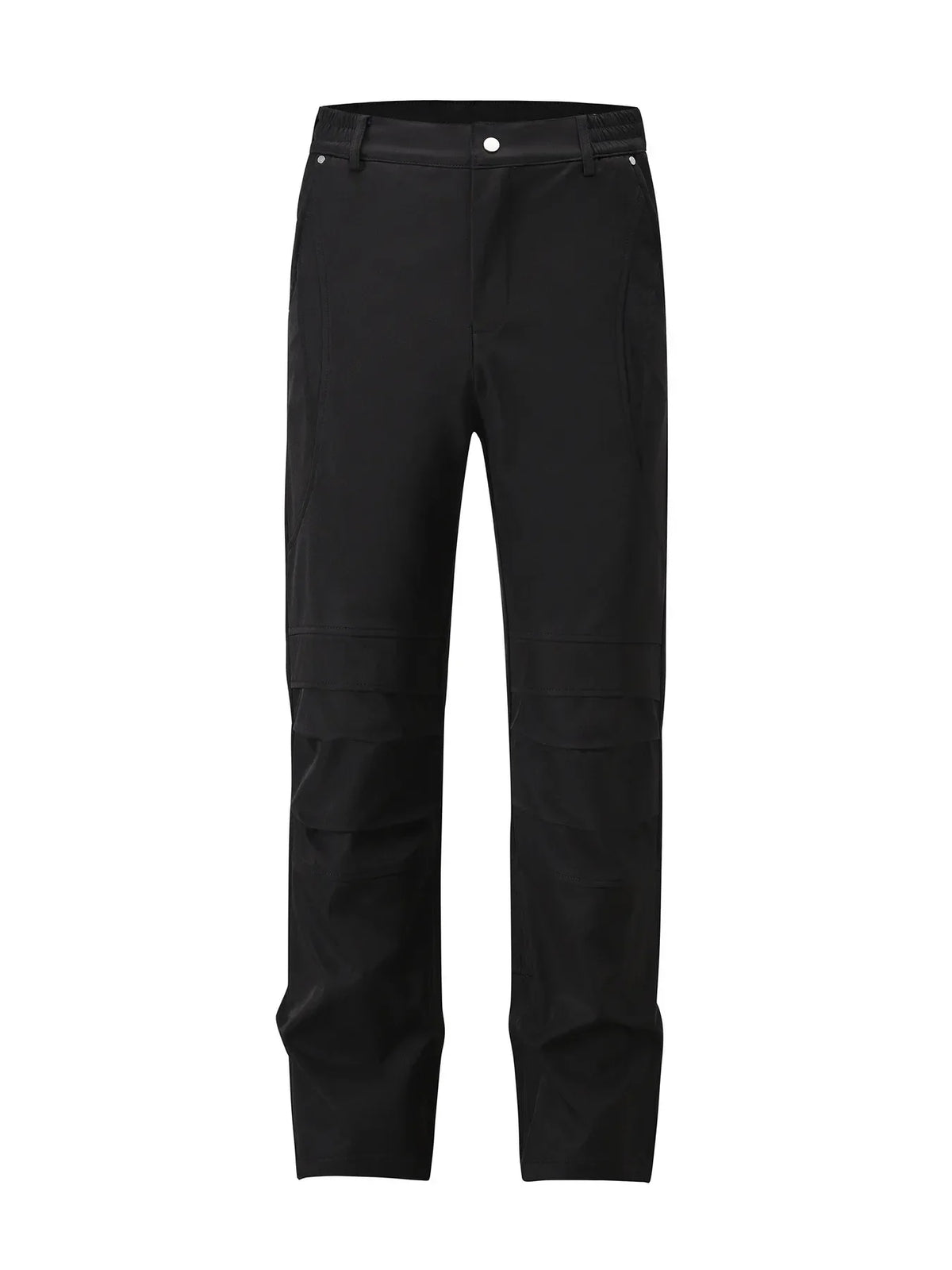 Men's Slim Straight Pants with Ruched Detail Black / S