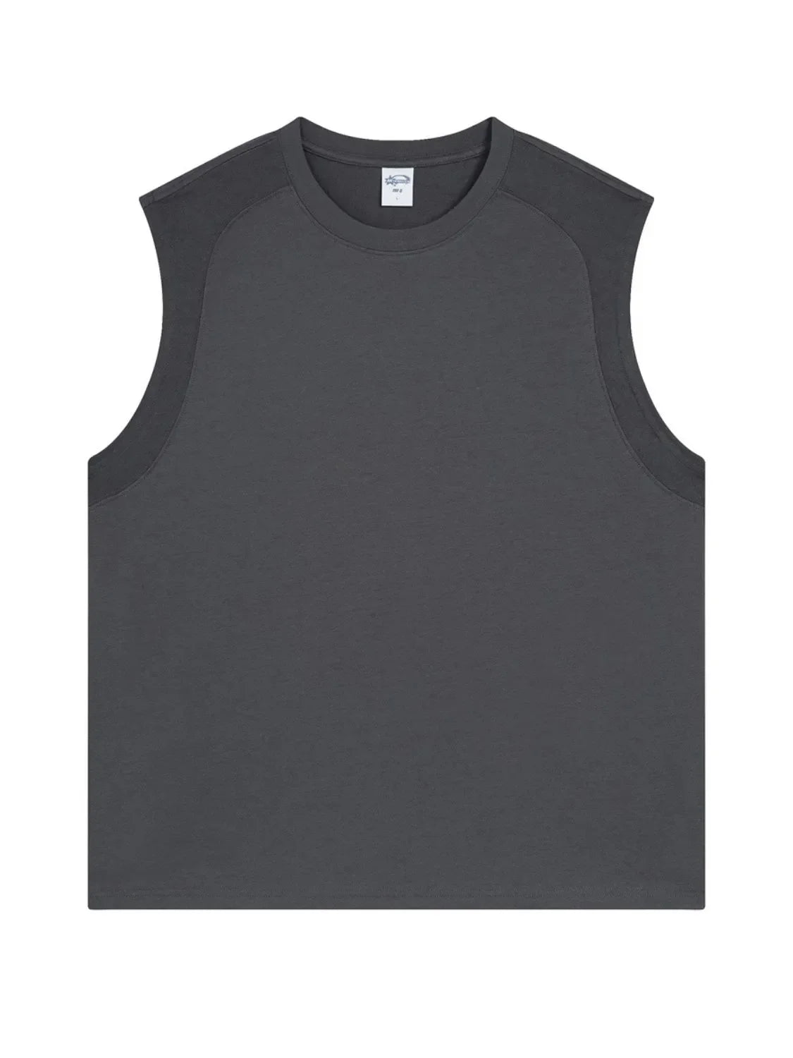 Men's Solid Color Round Neck Tank Dark Gray / S
