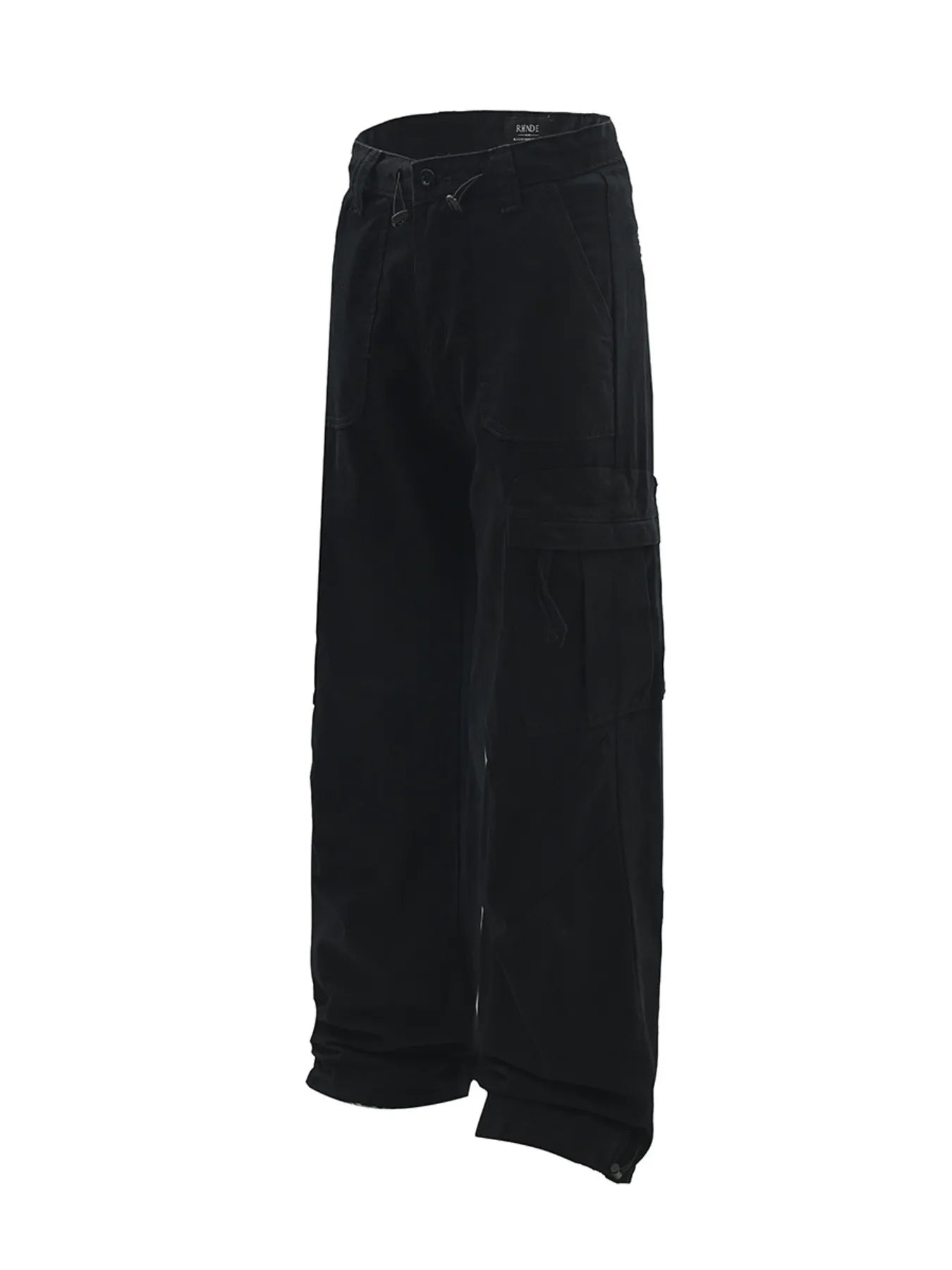 Men's Straight Cargo Jeans with Drawstring Hem