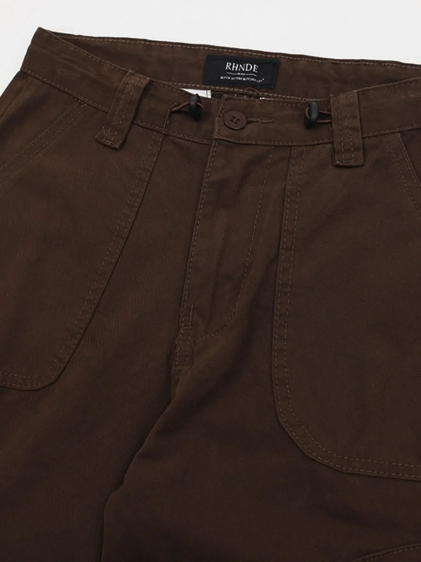 Men's Straight Cargo Jeans with Drawstring Hem