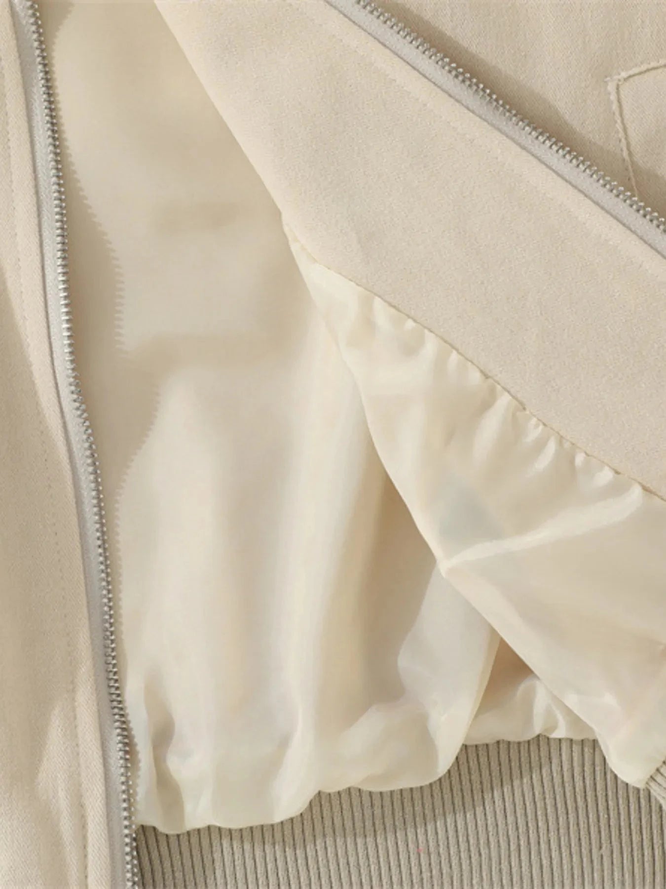 Men's Striped Hem Zip Up Jacket