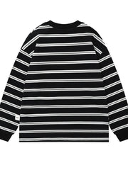 Men's Striped Round Neck Long Sleeve T-Shirt