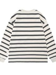 Men's Striped Round Neck Long Sleeve T-Shirt