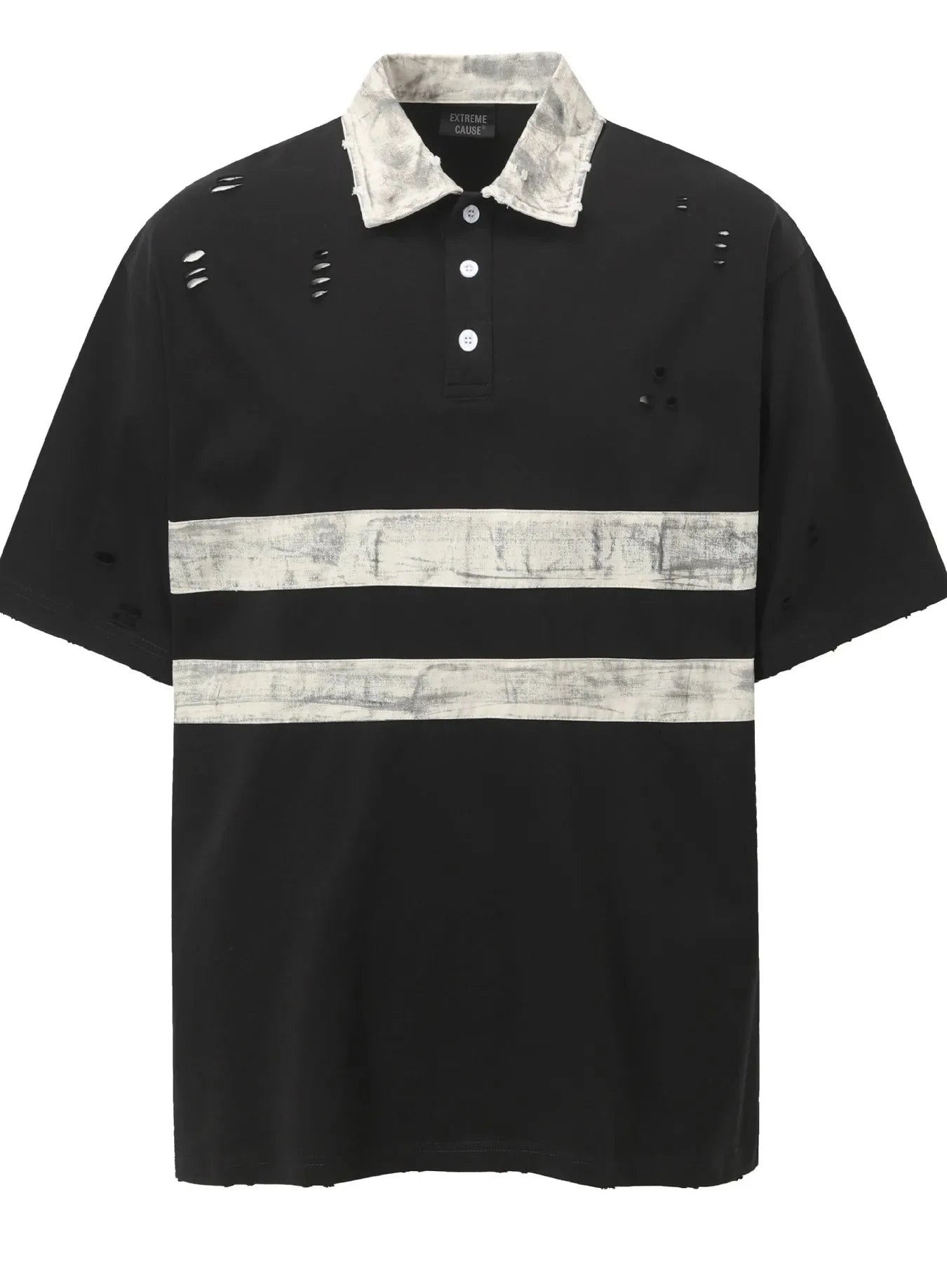 Men's Striped Short Sleeve Polo Black / M