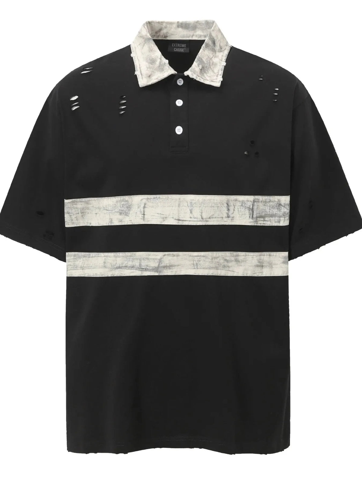 Men's Striped Short Sleeve Polo Black / M