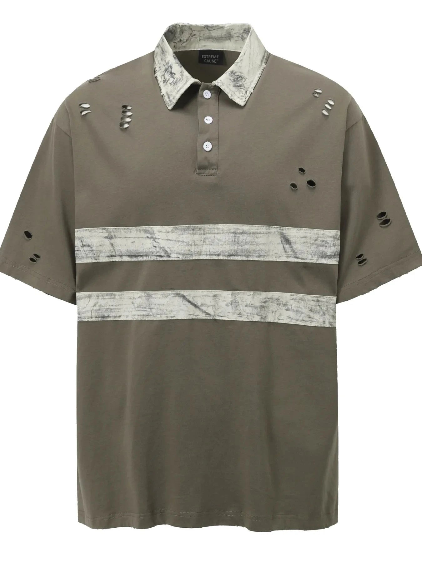 Men's Striped Short Sleeve Polo Grey / M