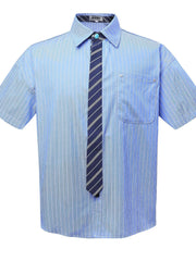 Men's Striped Short Sleeve Shirt Blue / M