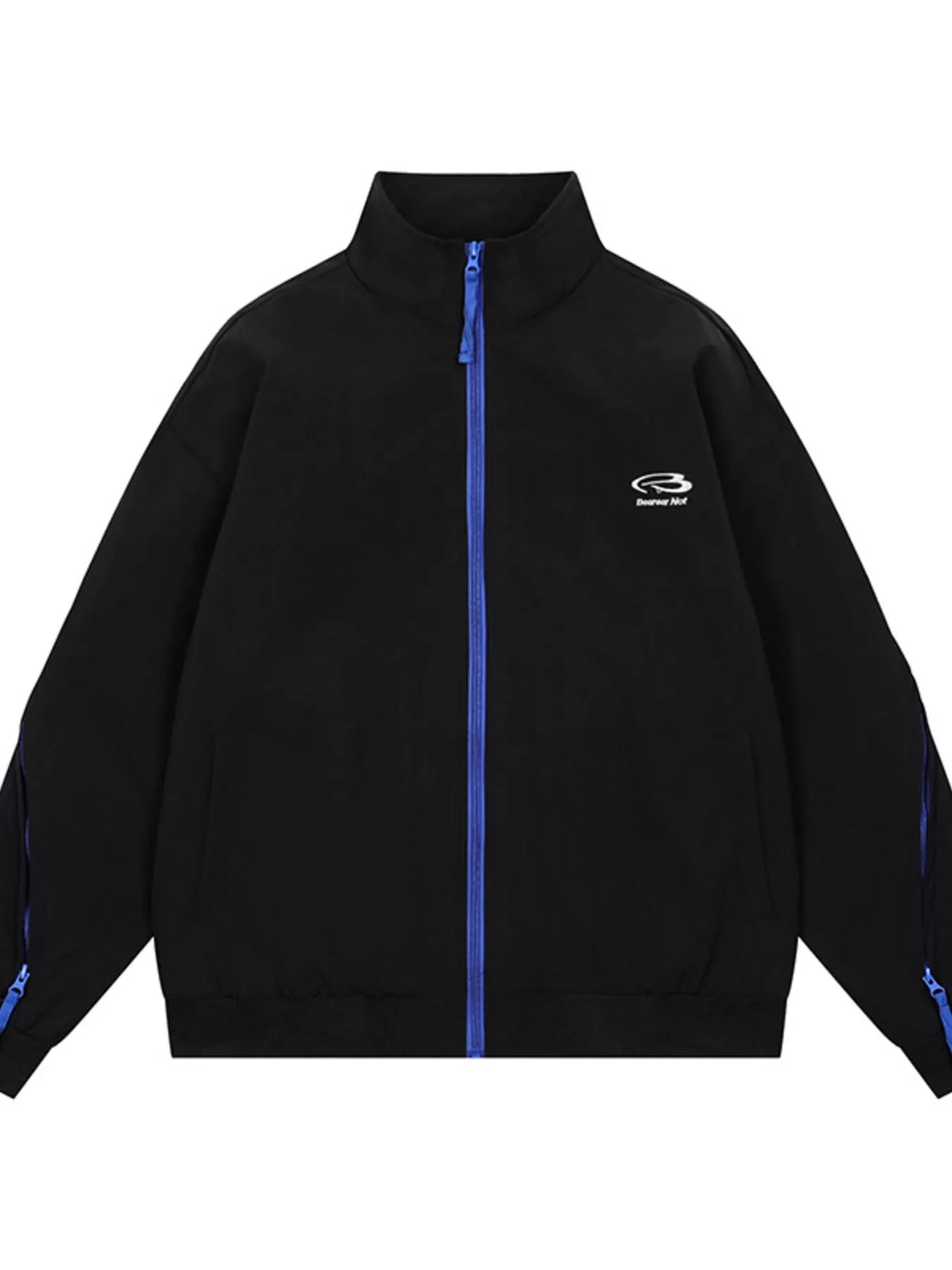 Men's Striped Zip Up Long Sleeve Jacket Black / M