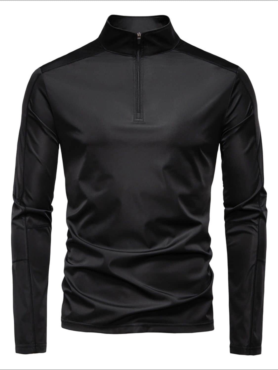 Men's Sun Protection Long Sleeve Half-Zip T-Shirt Black / S