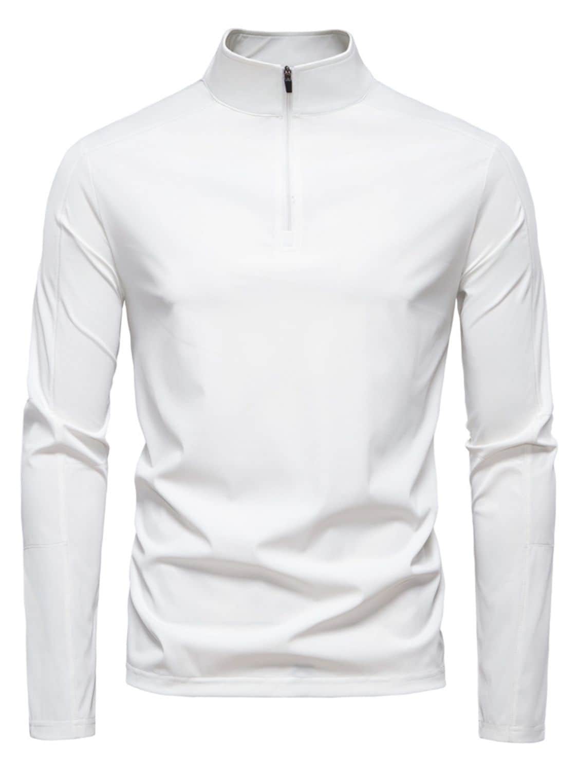 Men's Sun Protection Long Sleeve Half-Zip T-Shirt White / XL