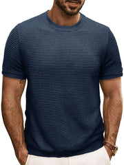 Men's Textured Knit Crew Neck T-Shirt