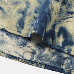 Men's Vintage Print Short Sleeve Shirt