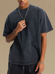 Men's Vintage Washed Oversized T-Shirt Black / S