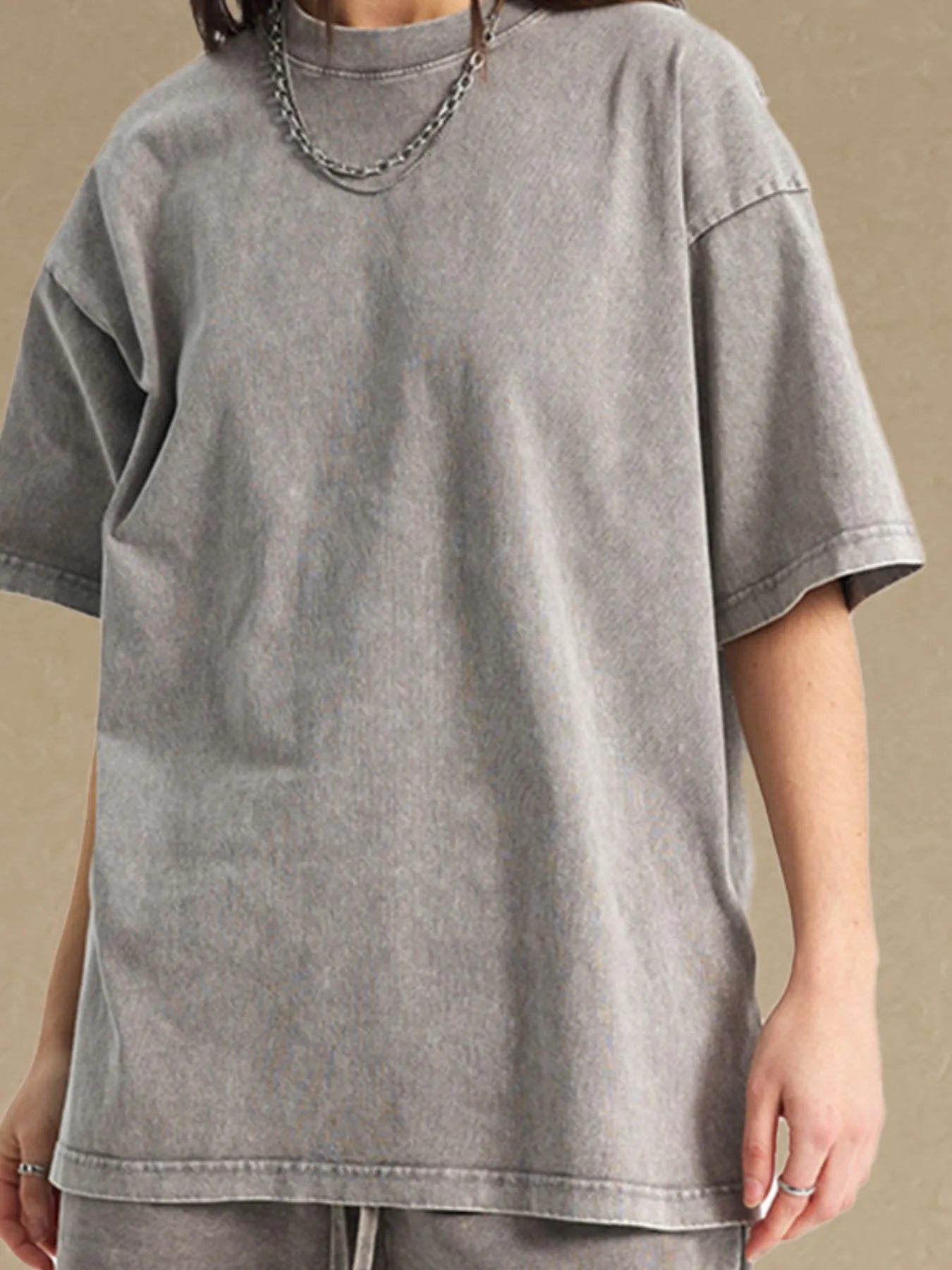 Men's Vintage Washed Oversized T-Shirt Gray / S