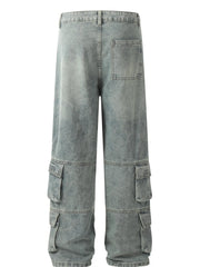 Men's Wash Wide Leg Cargo Jeans