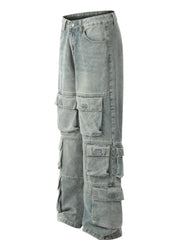 Men's Wash Wide Leg Cargo Jeans