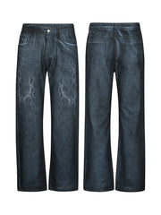 Men's Wash Wide Leg Jeans