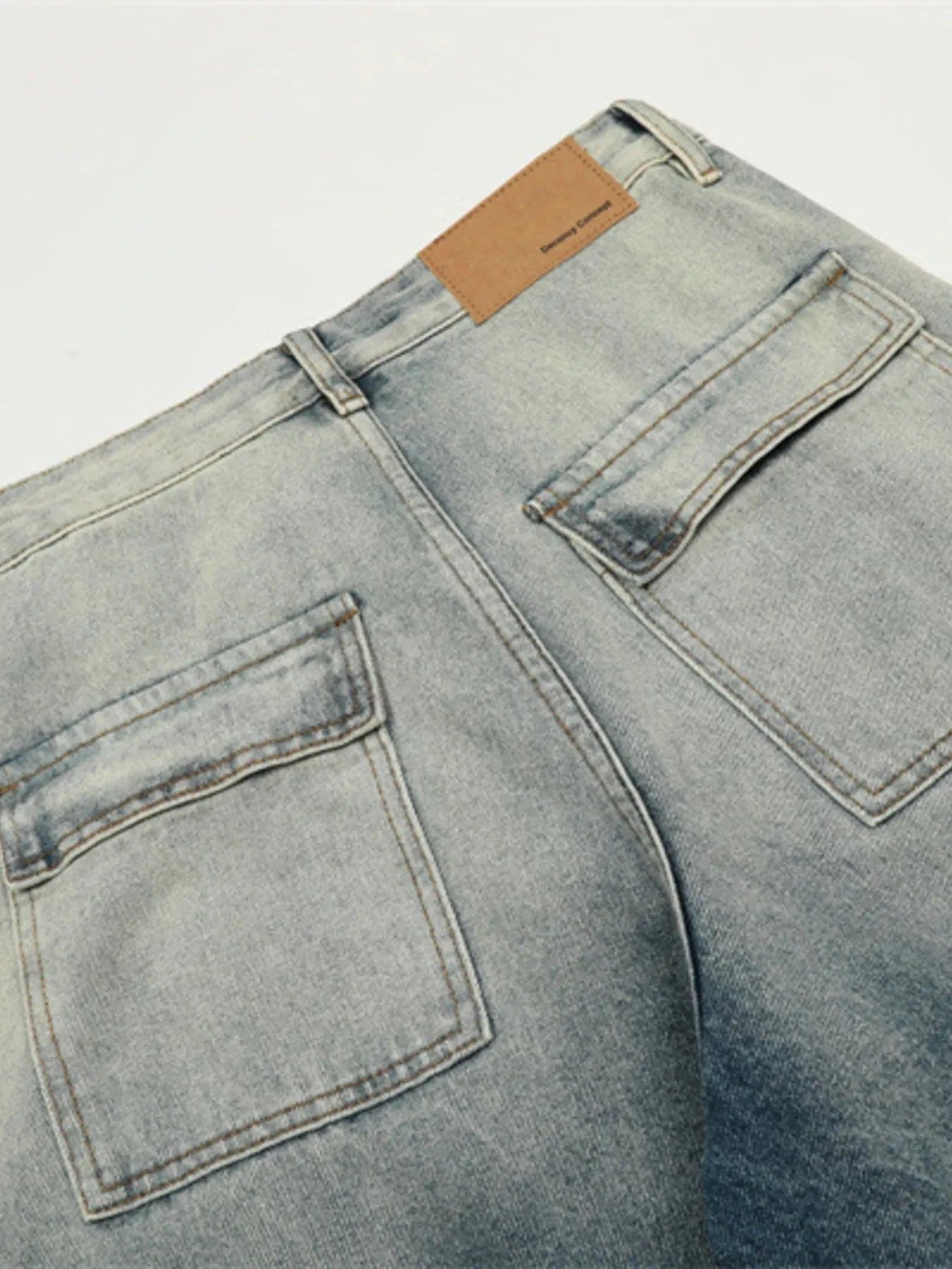 Men's Wash Wide Leg Jeans