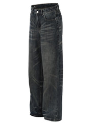 Men's Wash Wide Leg Jeans