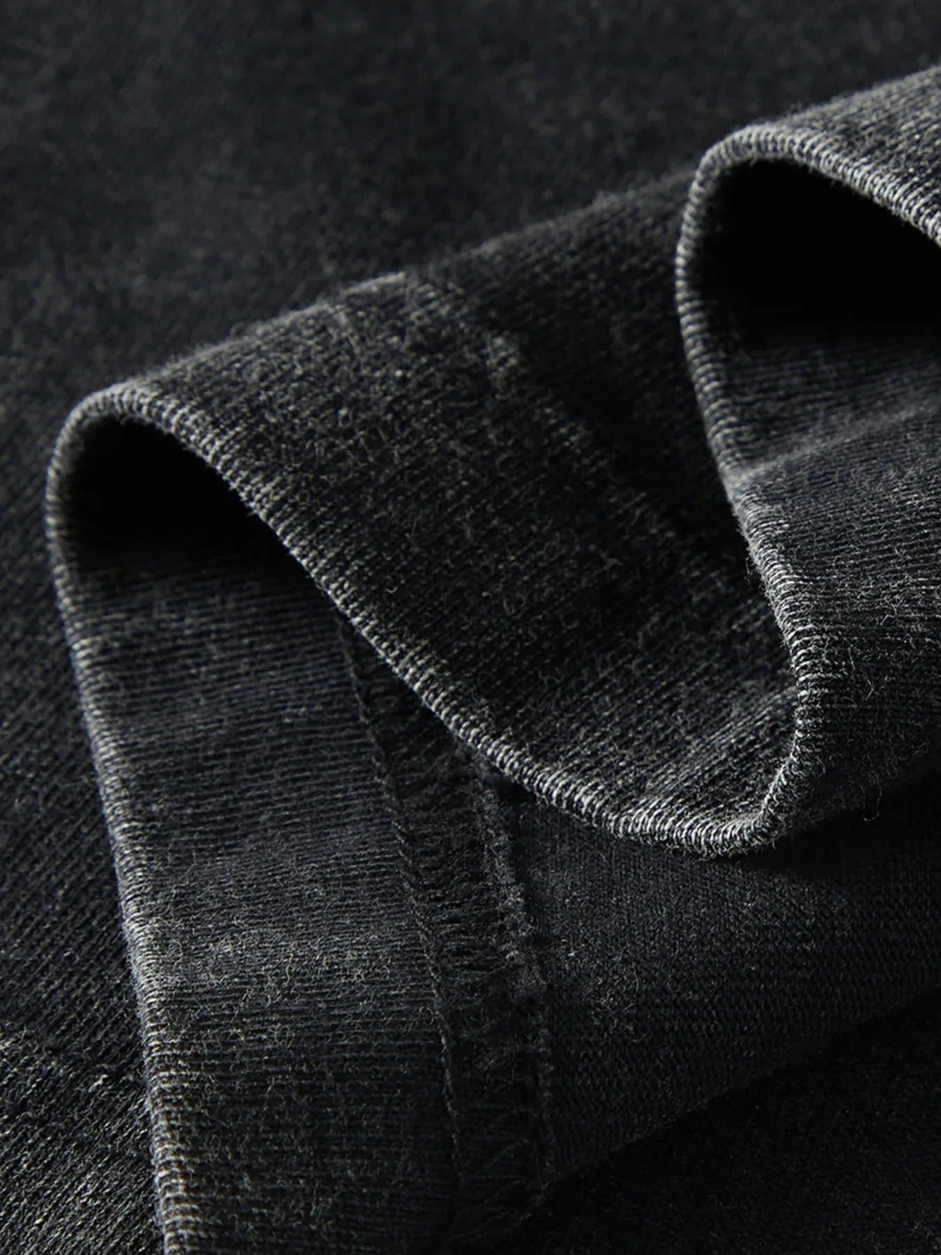 Men's Washed Long Sleeve Polo Shirt