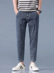 Men's Washed Relaxed Fit Jeans Blue Gray / 28