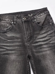 Men's Washed Straight-Leg Jeans