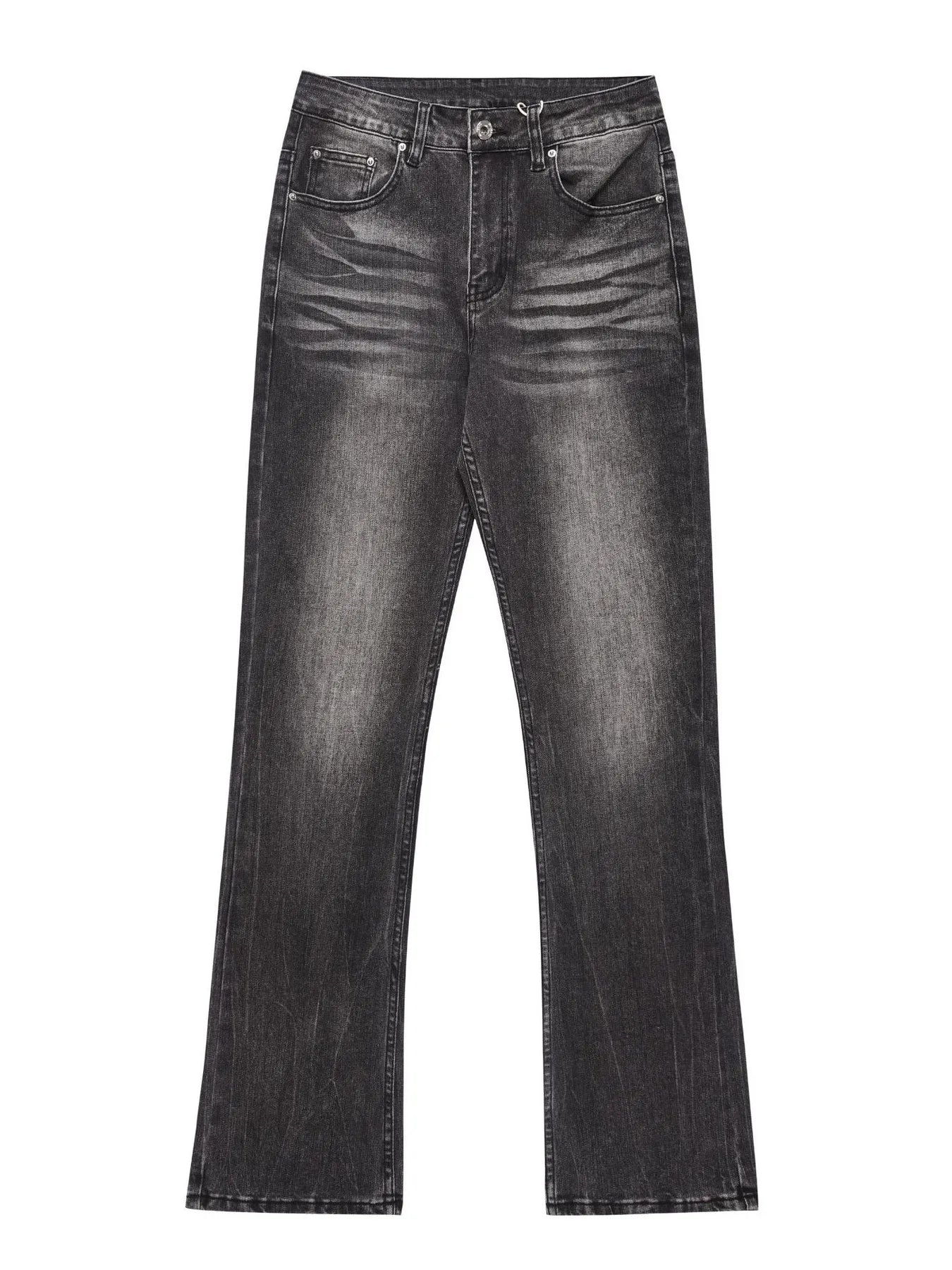 Men's Washed Straight-Leg Jeans Black / S