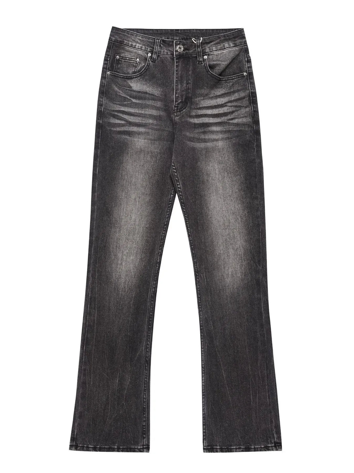 Men's Washed Straight-Leg Jeans Black / S