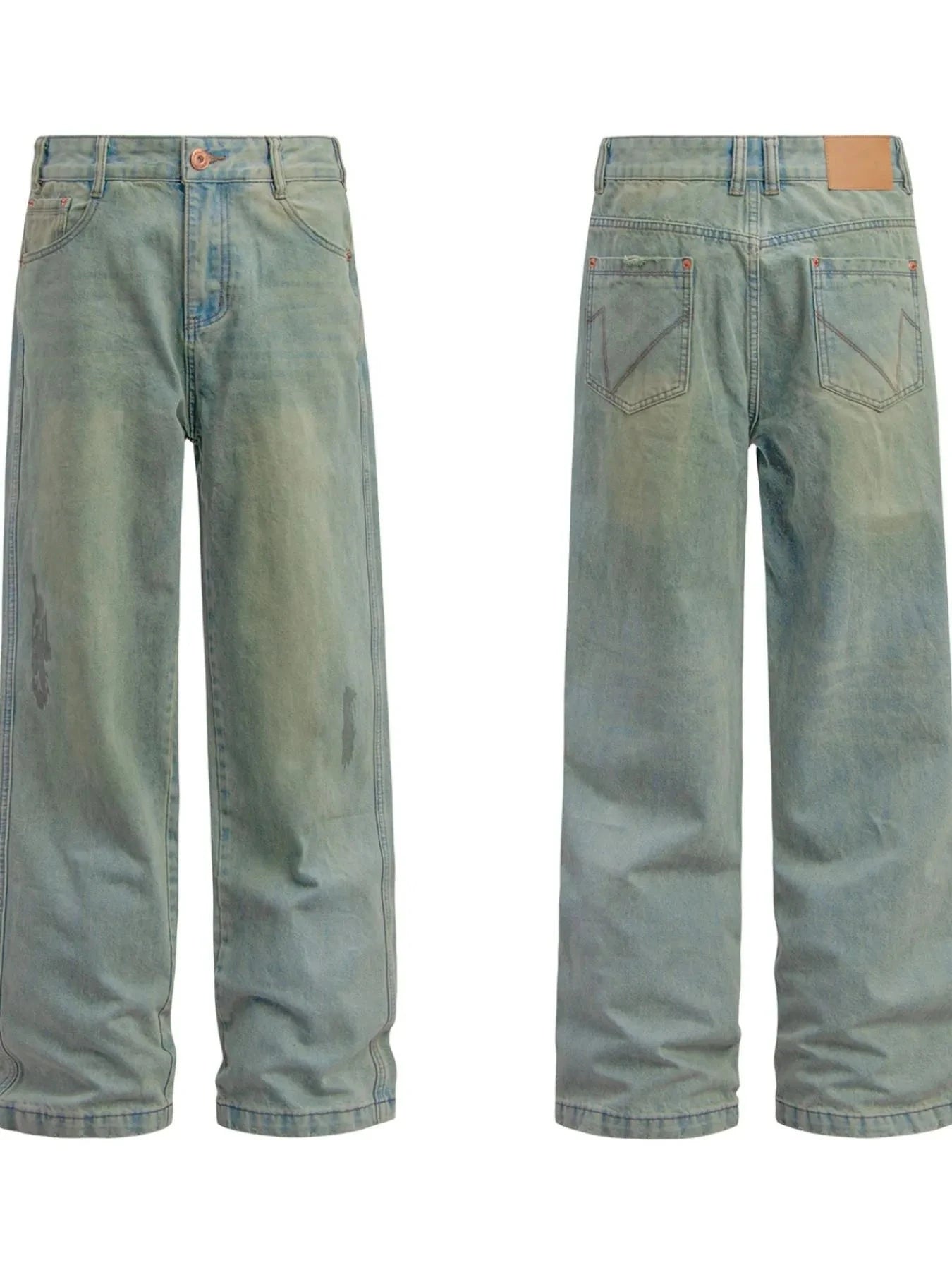 Men's Washed Wide Leg Baggy Jeans