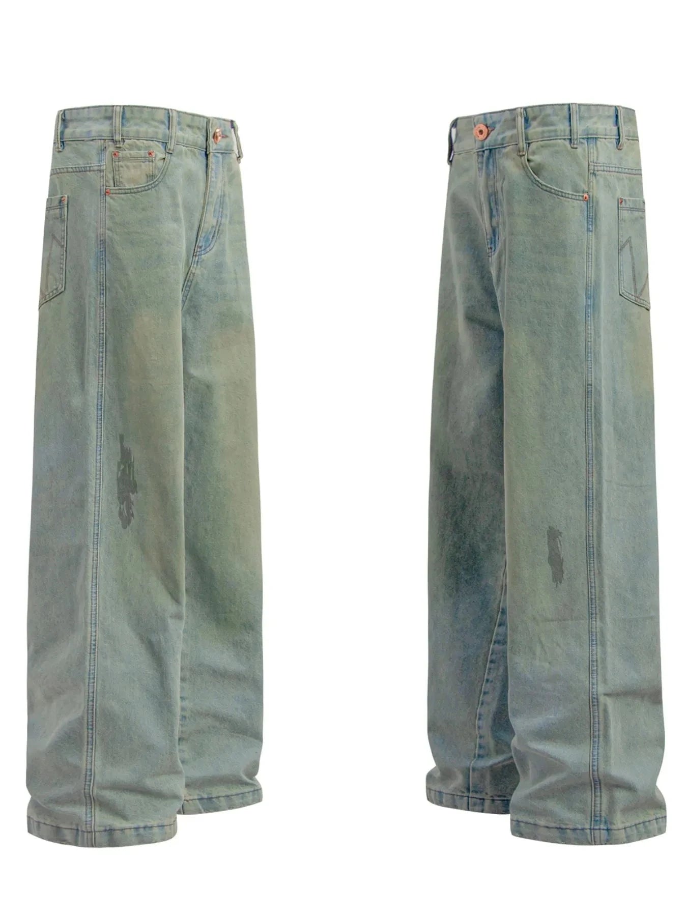 Men's Washed Wide Leg Baggy Jeans