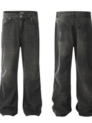 Men's Washed Wide-Leg Baggy Jeans