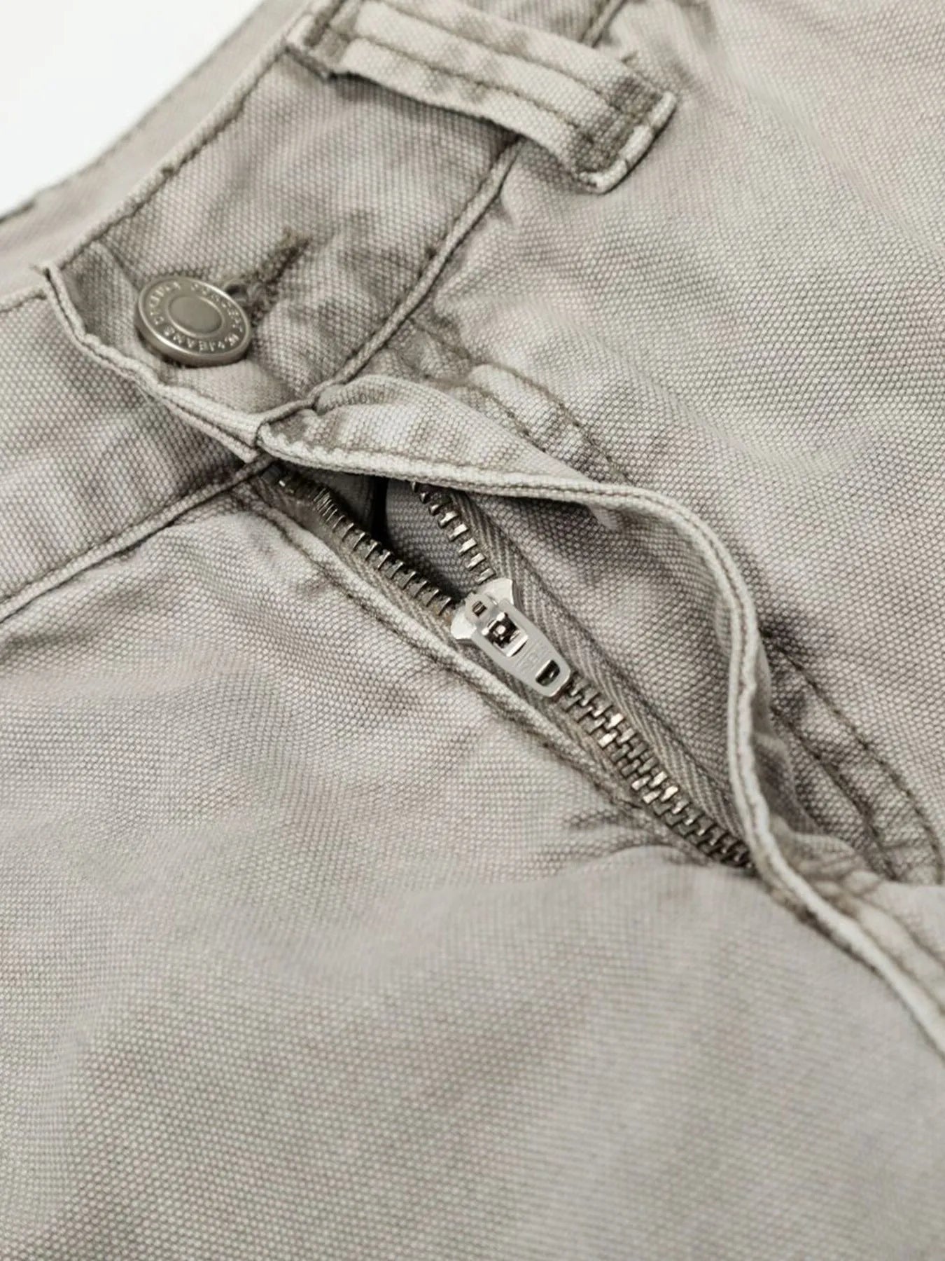 Men's Washed Wide Leg Cargo Jeans with Multiple Pockets