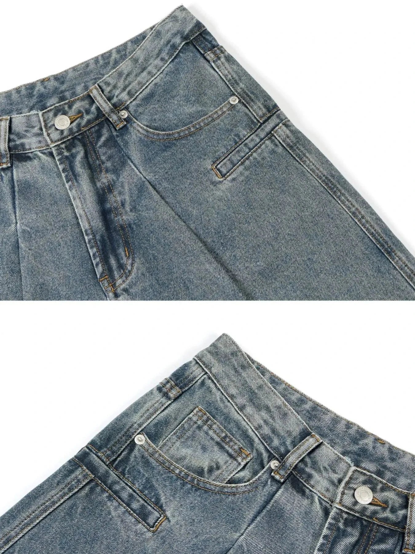 Men's Washed Wide Leg Jeans
